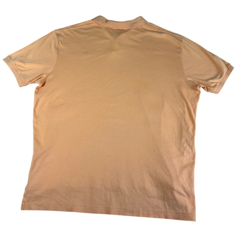 Polo Ralph Lauren Polo Shirt Men's 2XL Peach Orange Short Sleeve High Low Slit